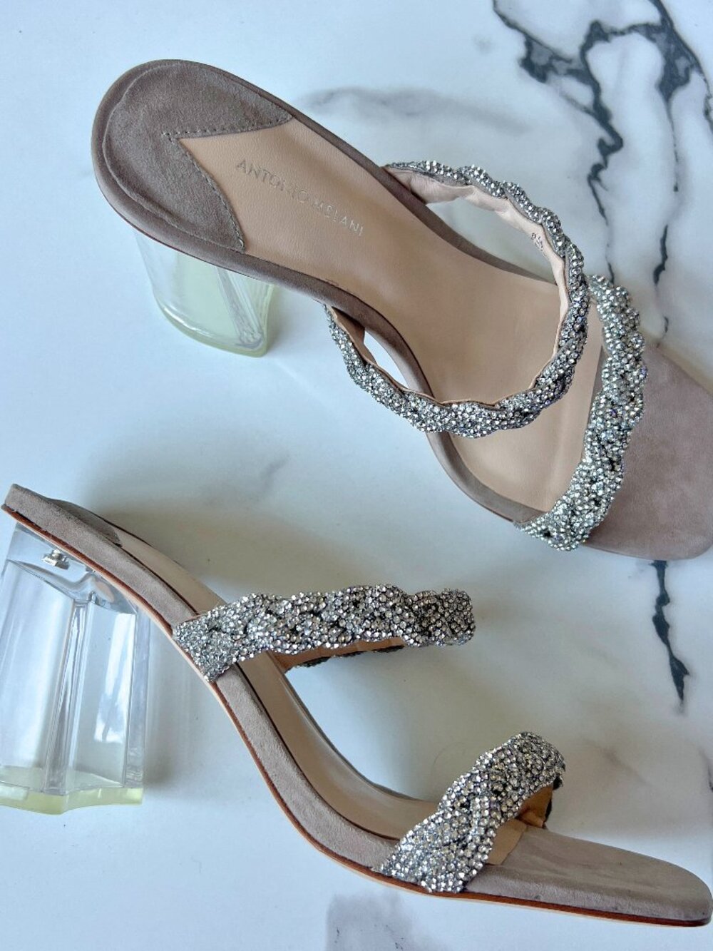 Antonio Melani Brea Rhinestone Embellished Sandals Size 8.5